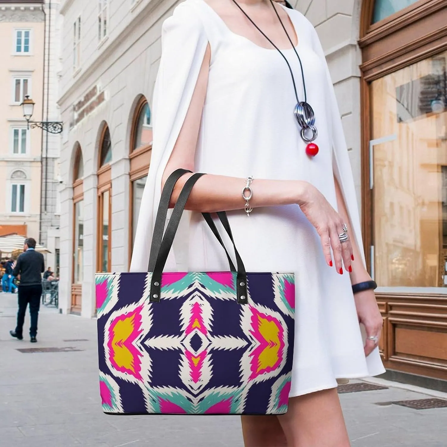 Large Tote Bag Fashion Handbag With Zipper For Women And Men