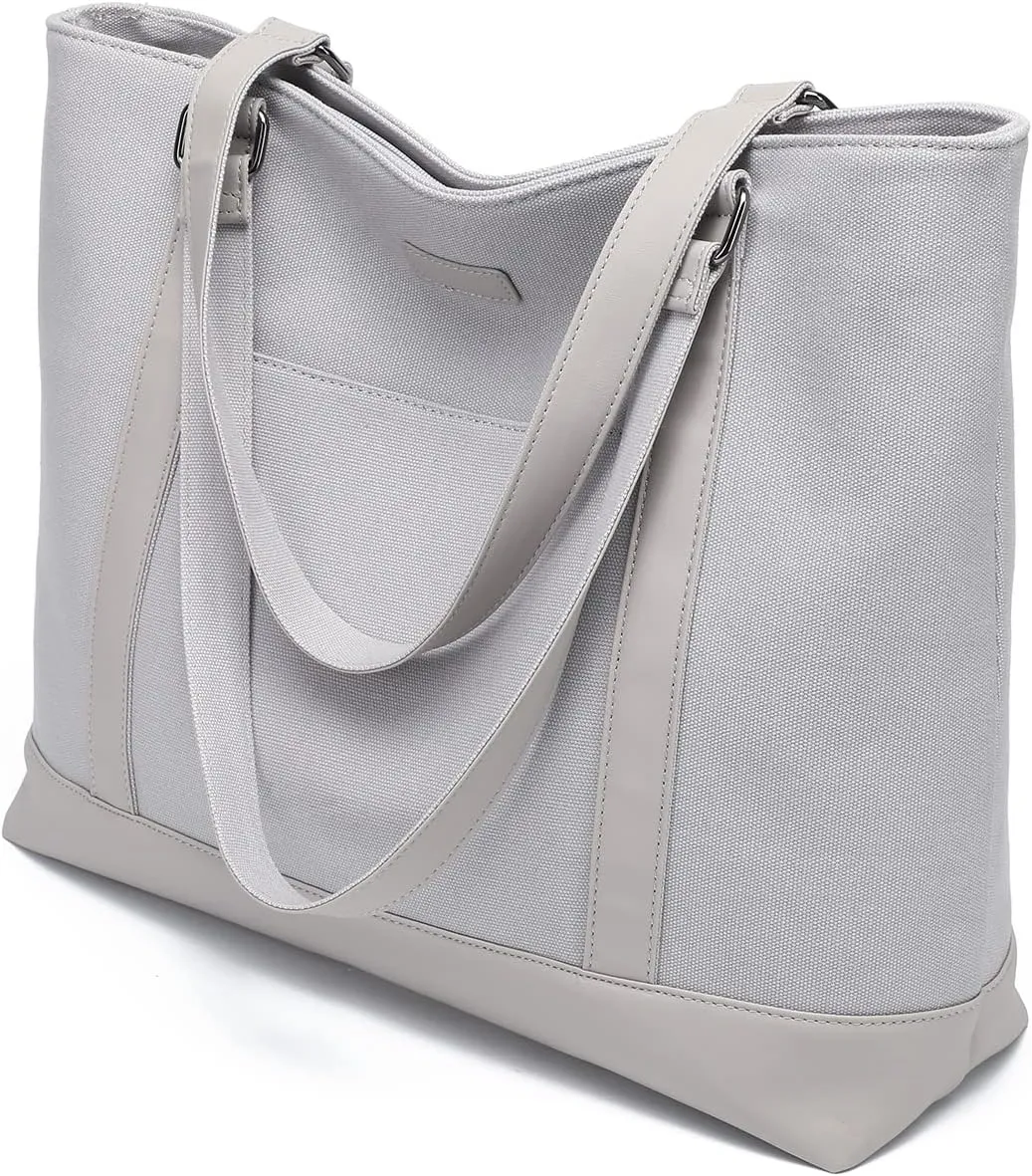 Large Tote Bags for Women 15.6 Inch Laptop Bag Lightweight Canvas Professional Work Briefcase
