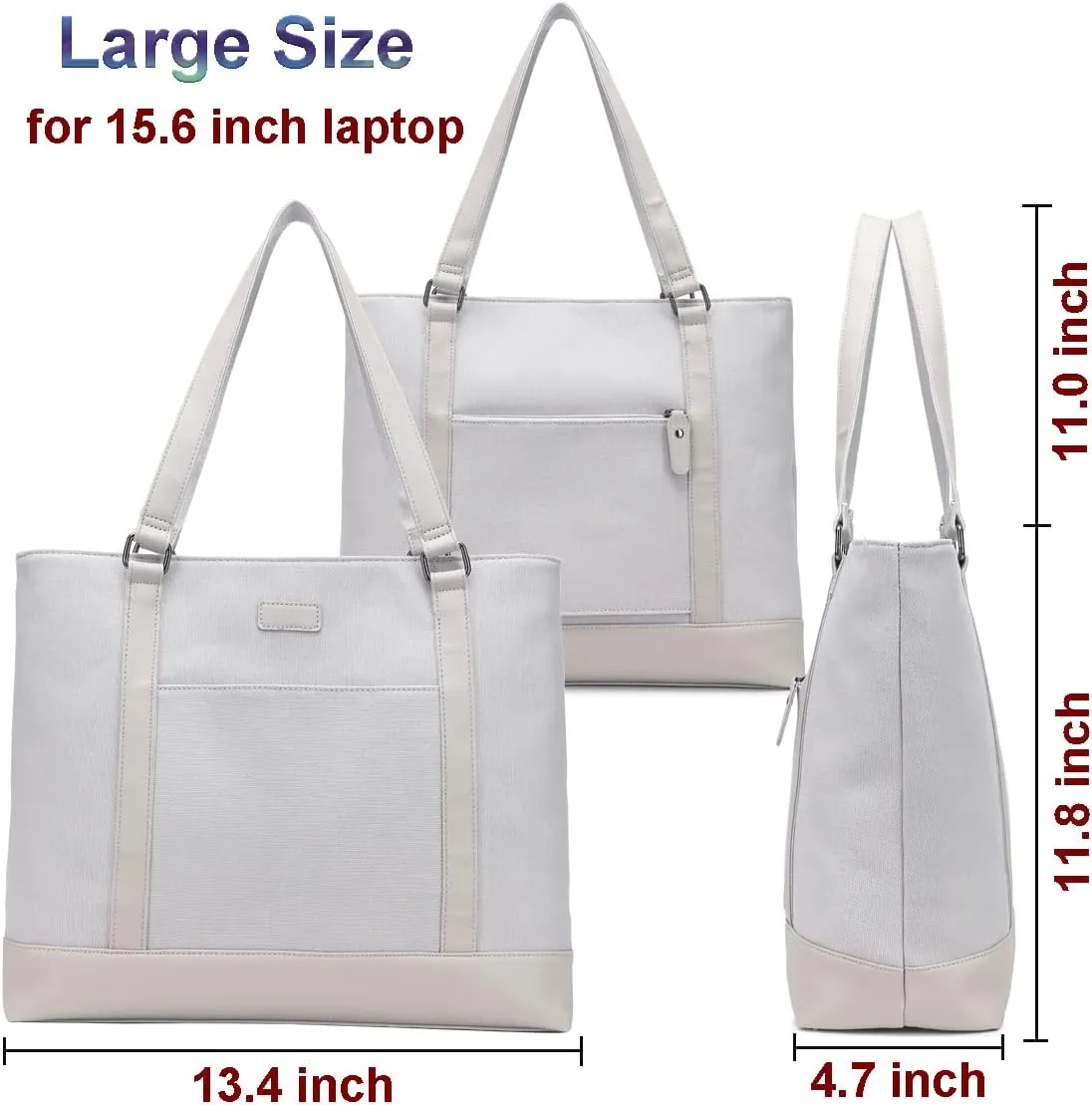 Large Tote Bags for Women 15.6 Inch Laptop Bag Lightweight Canvas Professional Work Briefcase