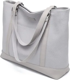 Large Tote Bags for Women 15.6 Inch Laptop Bag Lightweight Canvas Professional Work Briefcase