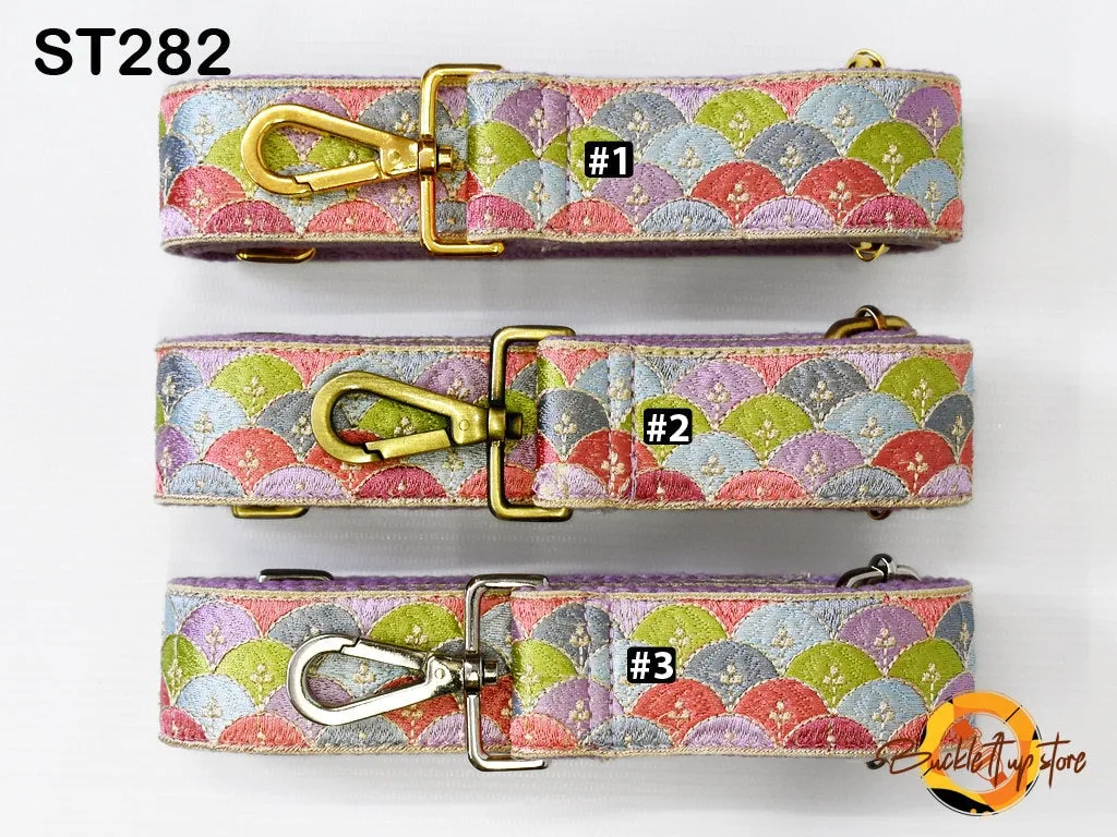 Lavender Embroidered Purse Strap Crossbody Strap for Purses Handbag Boho Bag Strap Embroidery Replacement Strap Guitar Strap Gift for Her