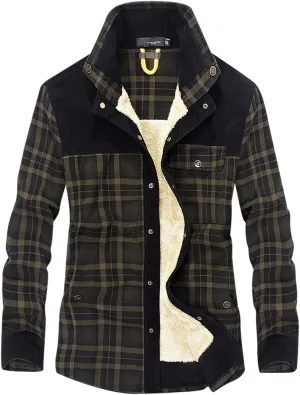 LCMTWX Mens Flannel Jacket And Autumn Plaid Print Lapel Button Down Pocket Long Sleeve Shirt Men Plus Size Big&Tall Mens