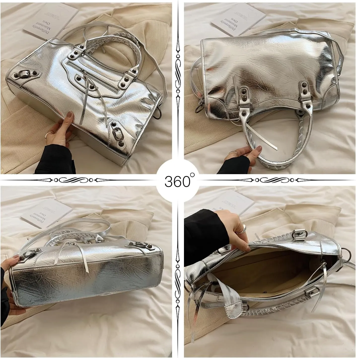 Leather Crossbody Bags for Women - Trendy Hobo Shoulder Purse, Adjustable Strap, Stylish Tote for Work, Travel & Casual Use