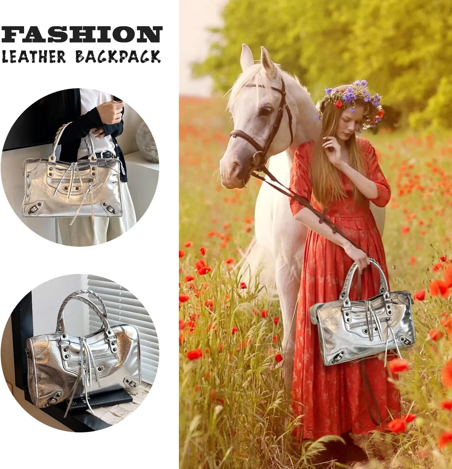 Leather Crossbody Bags for Women - Trendy Hobo Shoulder Purse, Adjustable Strap, Stylish Tote for Work, Travel & Casual Use
