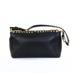 Leather Gold Studded Shoulder Bag