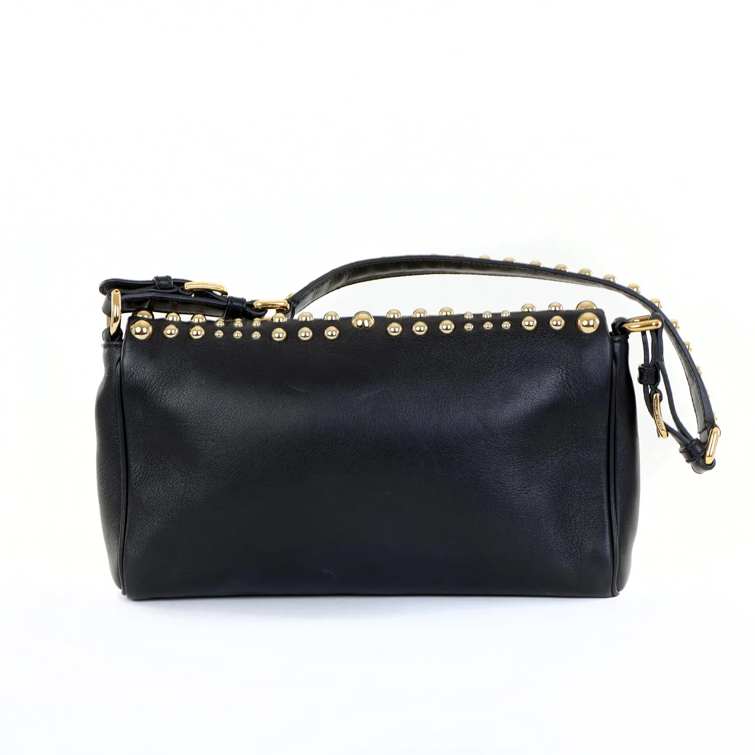 Leather Gold Studded Shoulder Bag