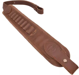 Leather Rifle Sling Gun Ammo Shell Holder Straps Loops for .308 .30-06, 45-70 410GA .44mag Cartridges