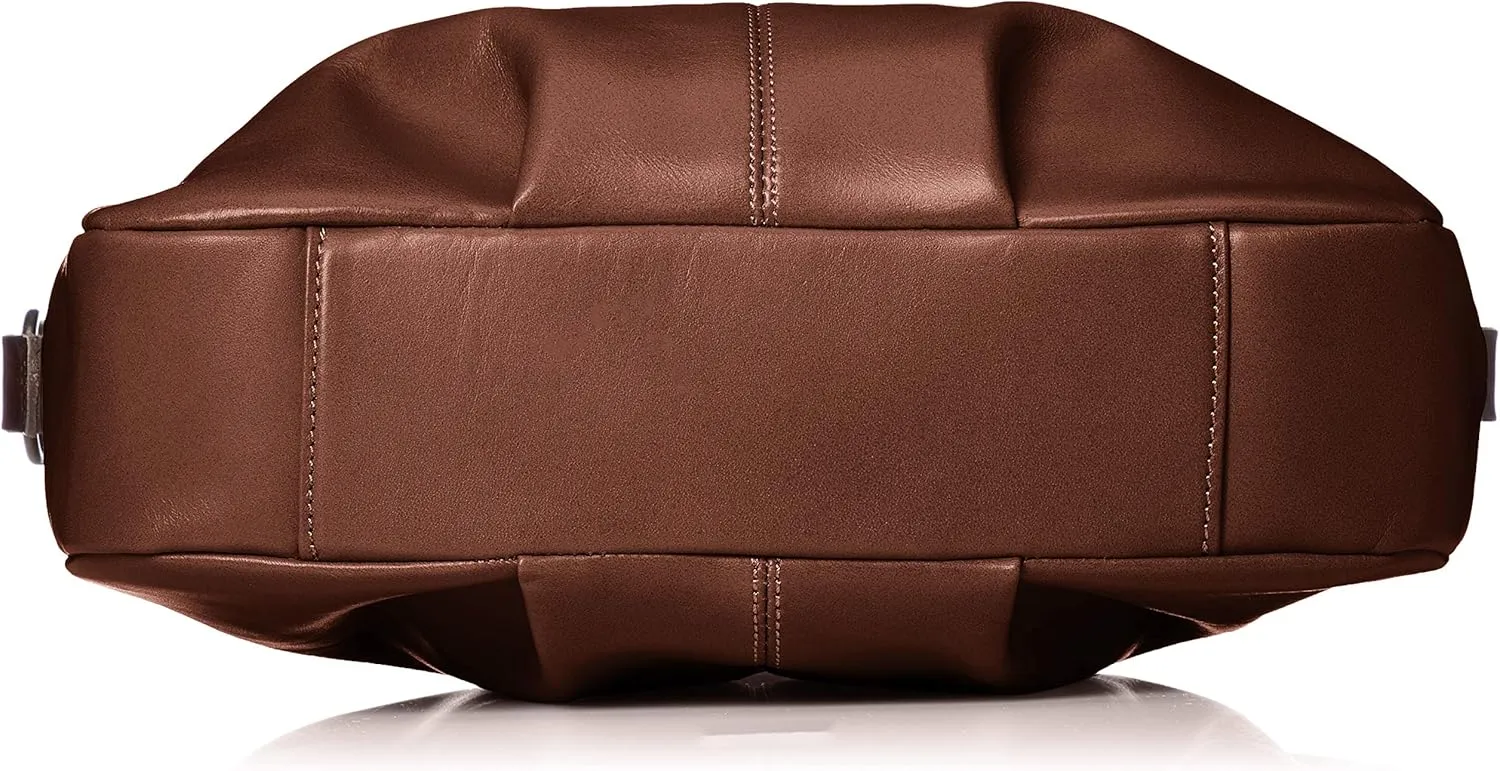 Leather Shoulder Bag with Clasp