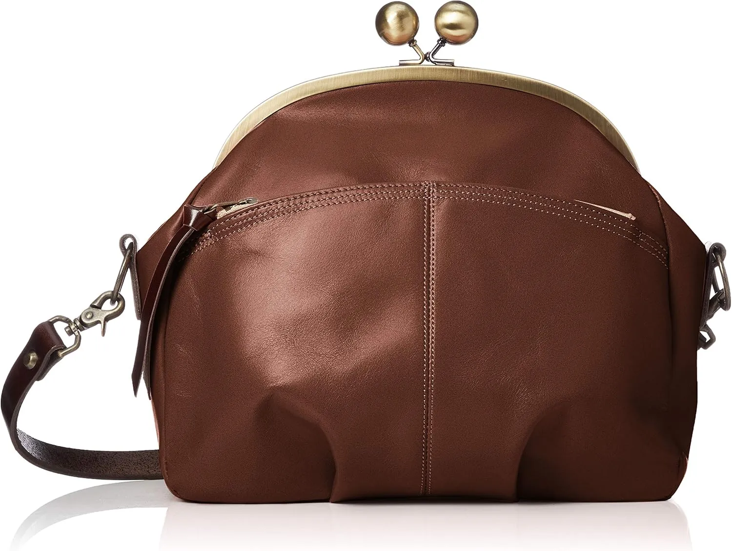 Leather Shoulder Bag with Clasp