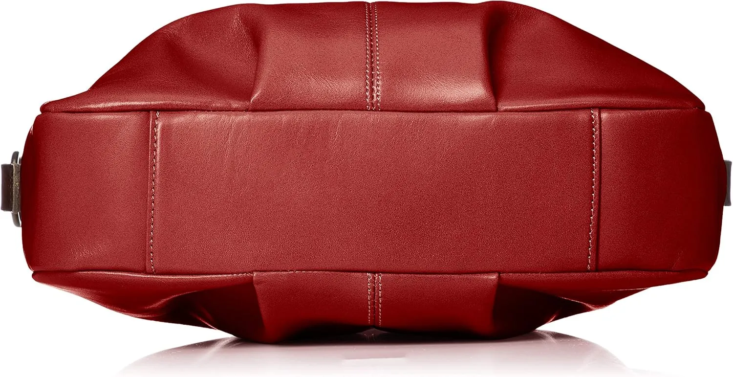 Leather Shoulder Bag with Clasp