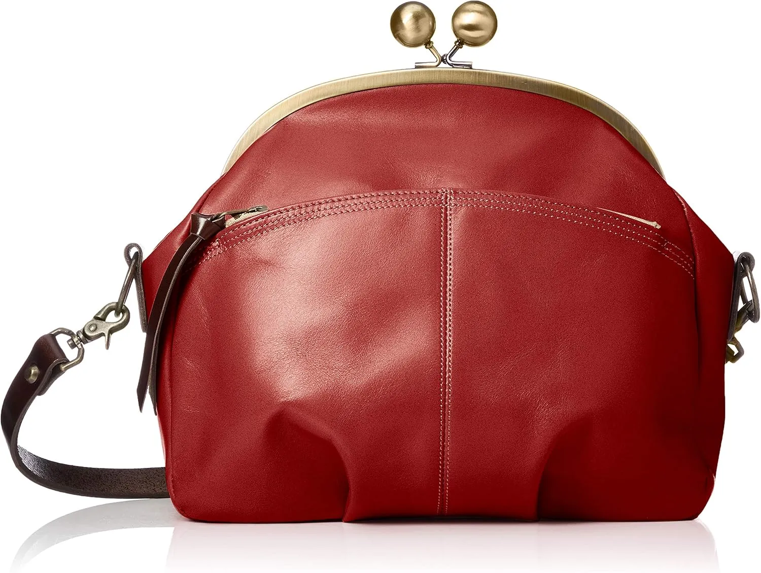 Leather Shoulder Bag with Clasp