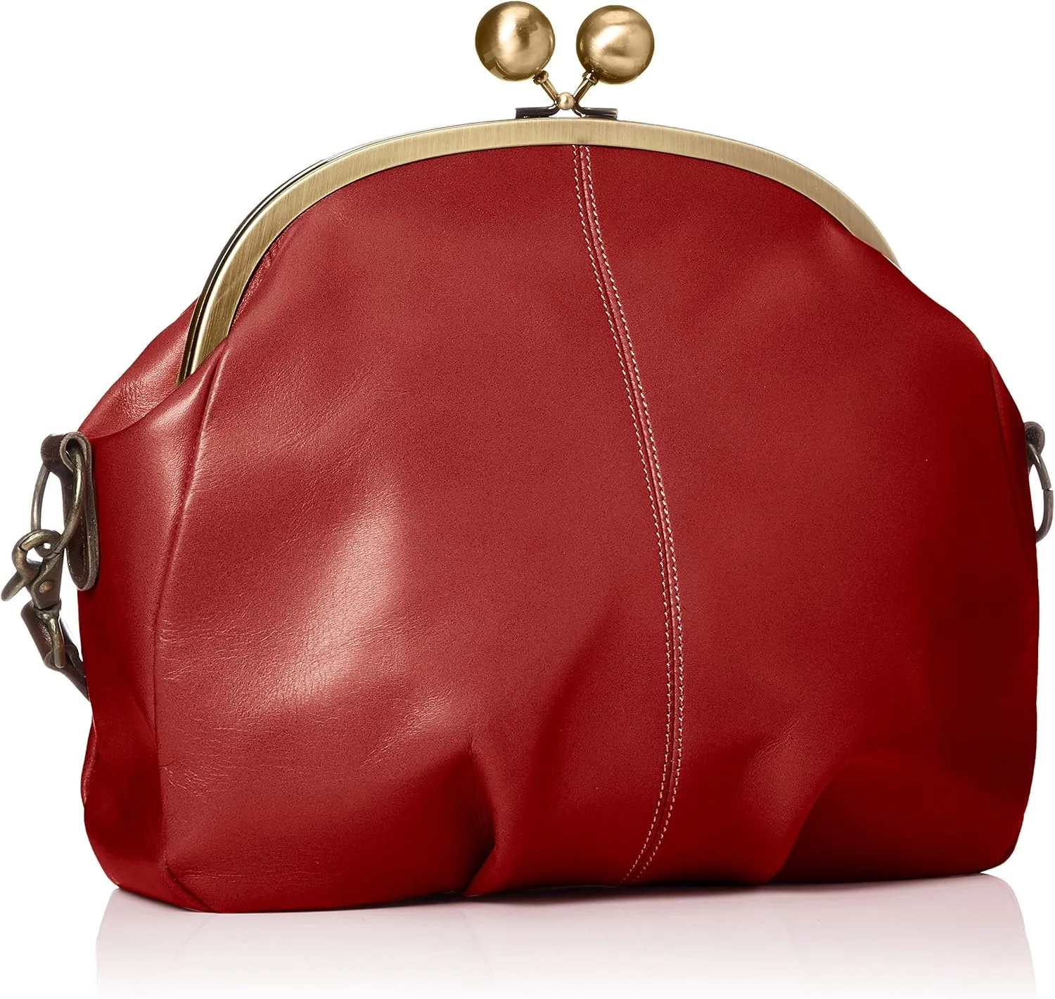Leather Shoulder Bag with Clasp