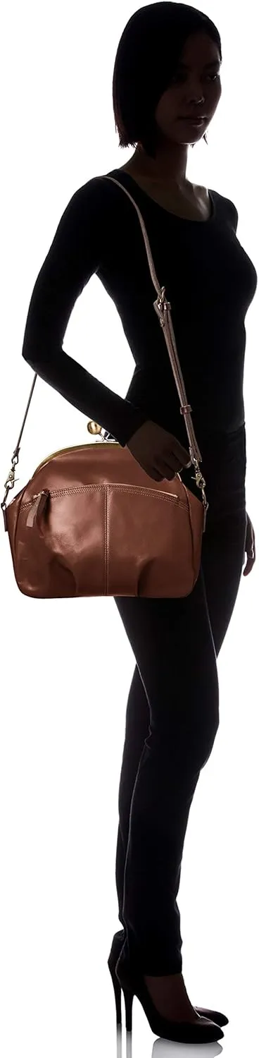 Leather Shoulder Bag with Clasp