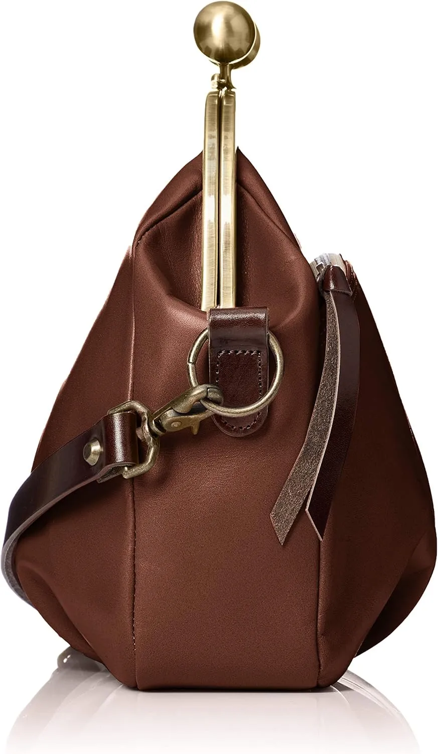 Leather Shoulder Bag with Clasp