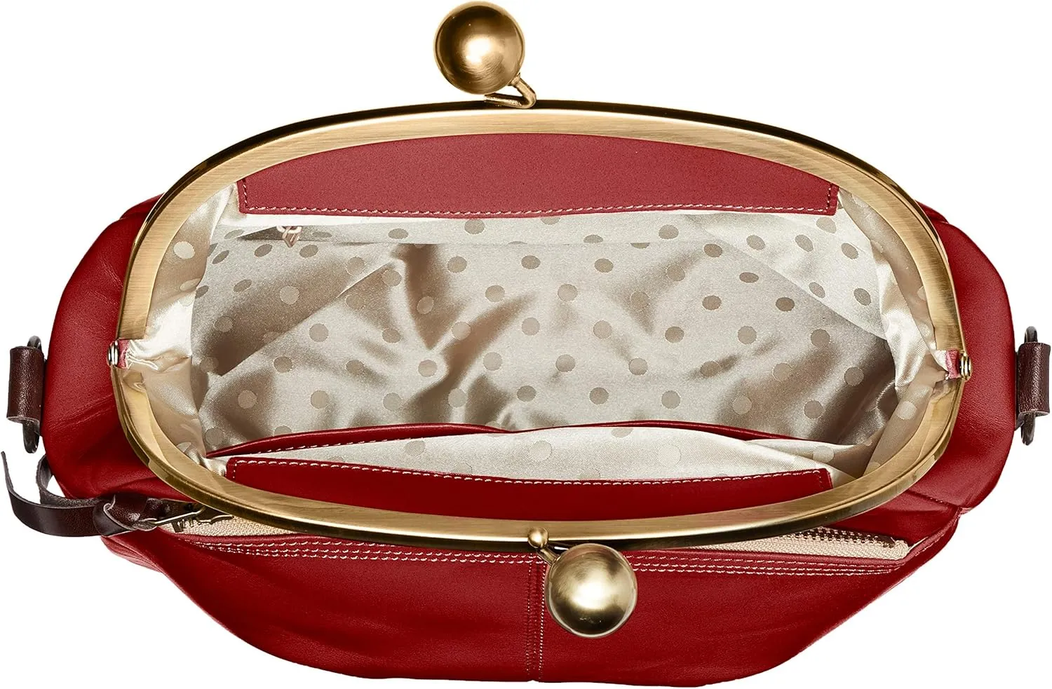 Leather Shoulder Bag with Clasp