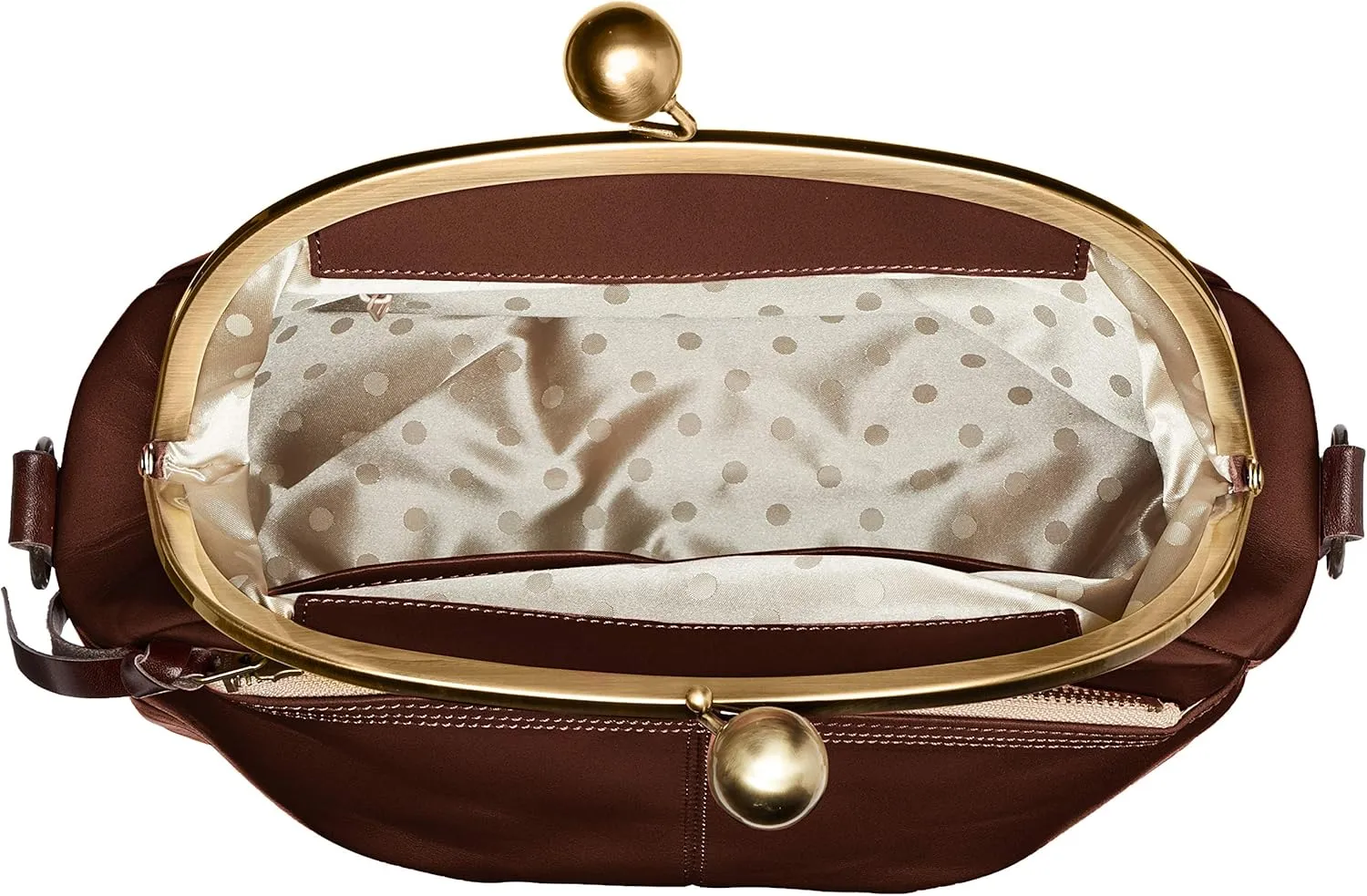 Leather Shoulder Bag with Clasp