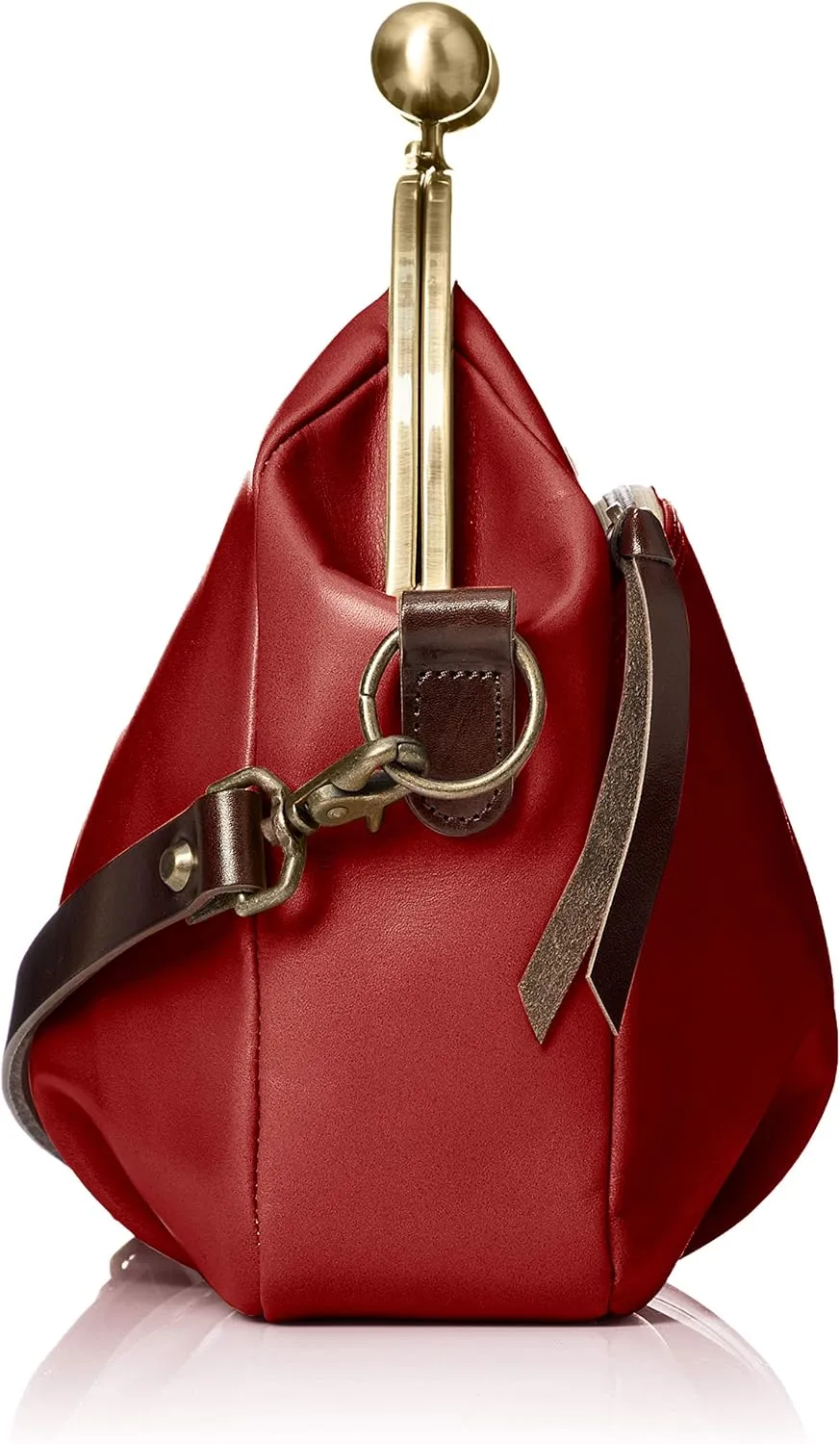 Leather Shoulder Bag with Clasp