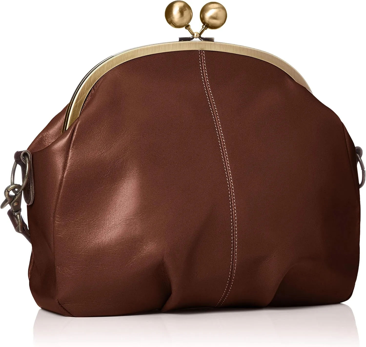 Leather Shoulder Bag with Clasp