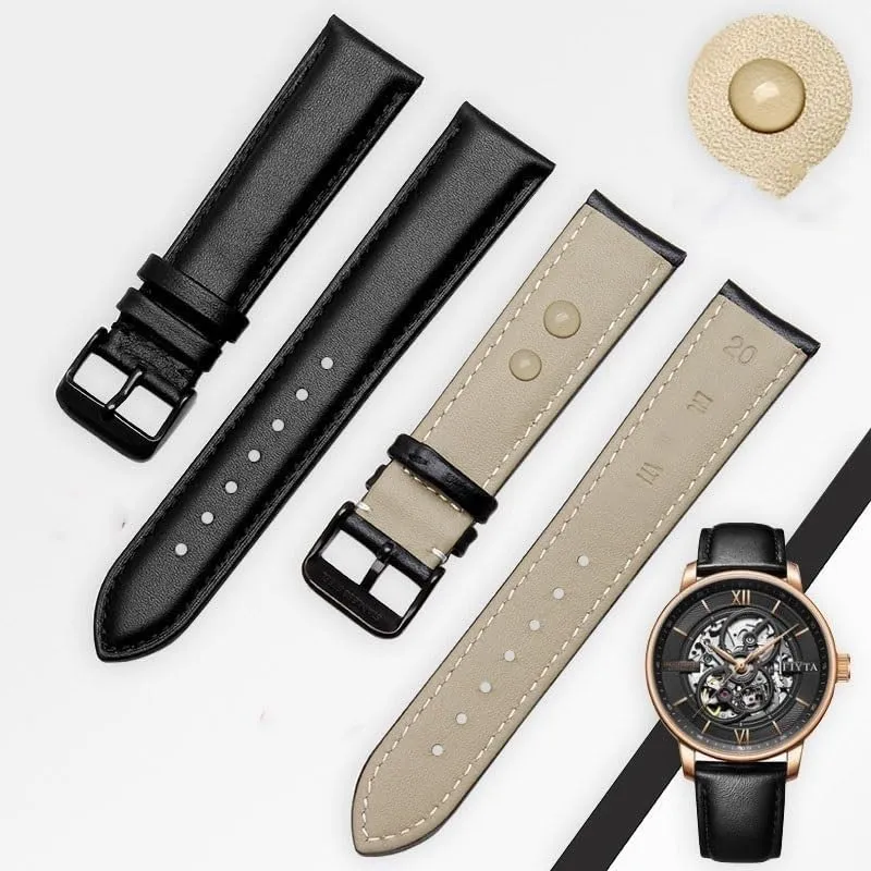 Leather watch strap for TIMEX TW4B18500, T49963 T49905 cowhide watchband