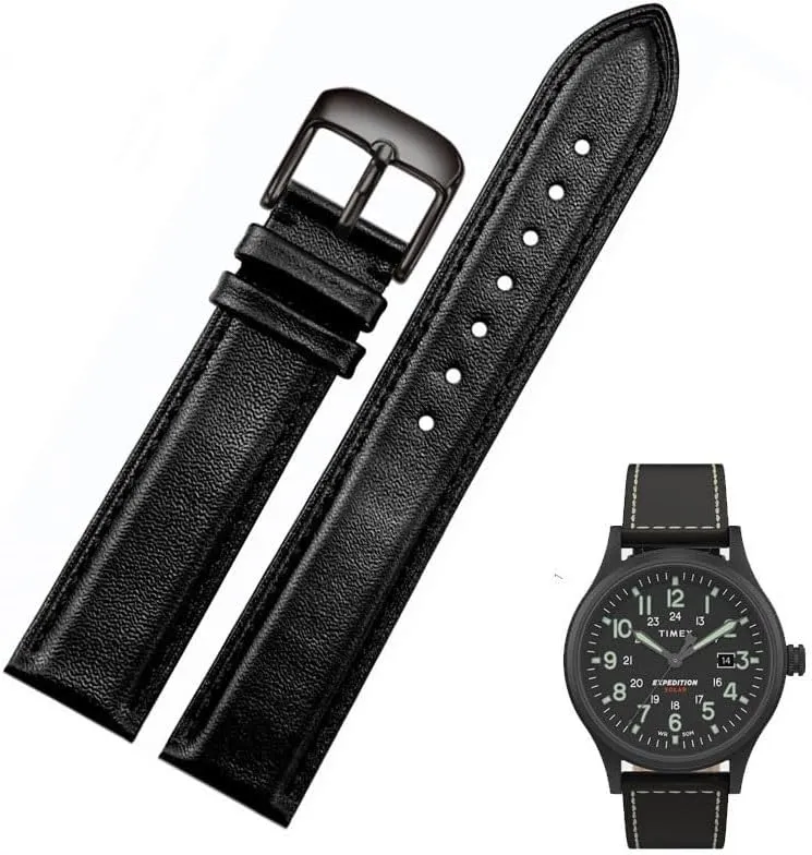 Leather watch strap for TIMEX TW4B18500, T49963 T49905 cowhide watchband