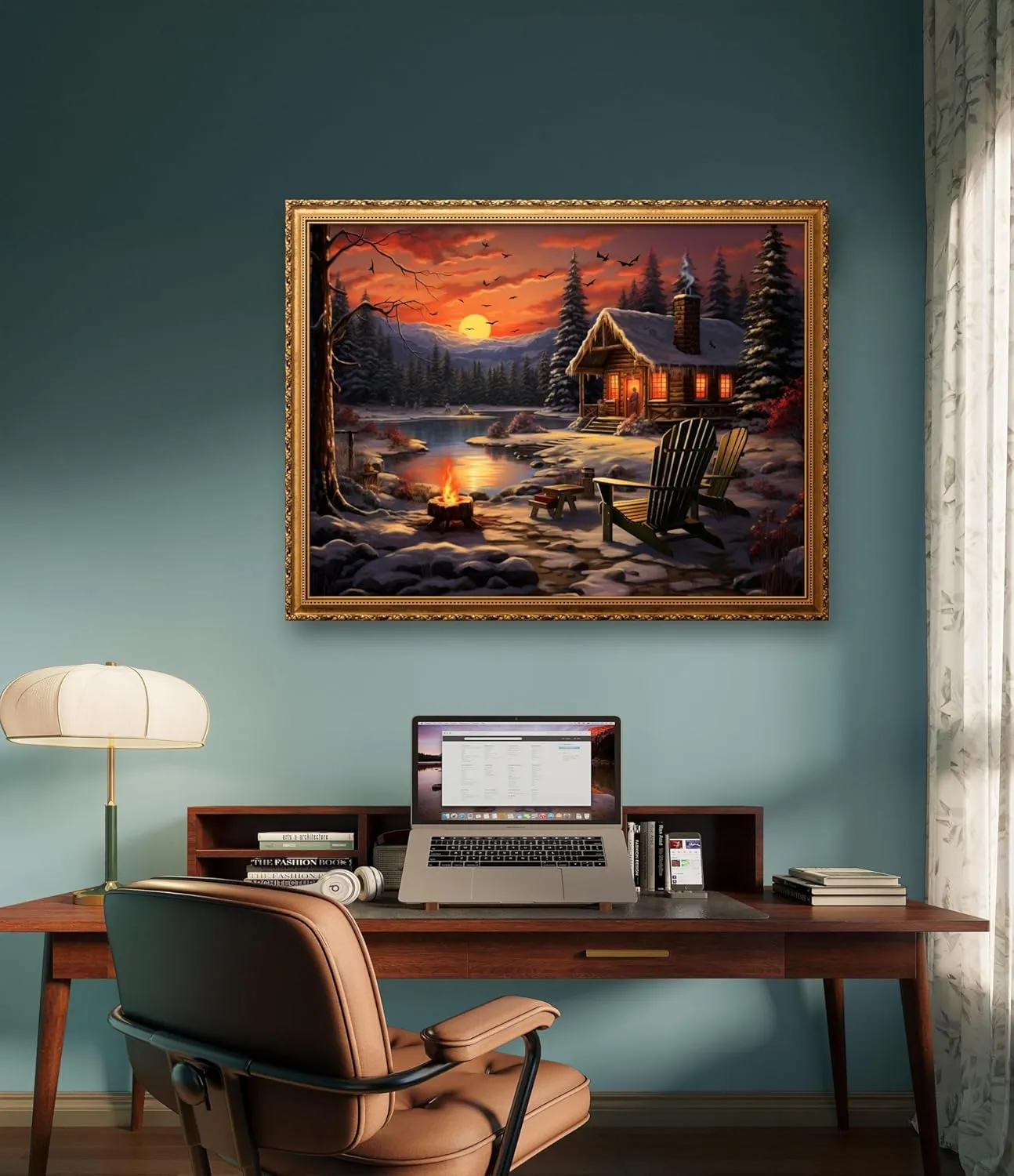 Leczany Cross Stitch Stamped Kit for Beginner - The Beautiful Scenery of Dusk | DIY Embroidery Starter Patterns Craft Kit Needlepoint for Adults or Kids | 11CT, 3 Strands | 16.9x13 inches