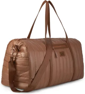 Lee Quilted Travel Duffel Bag for Women, Large Soft Puffy Lightweight Weekender Gym Bag with Adjustable Strap Water-Resistant Overnight Carry On Bag for Trips Sport Airplane Hospital
