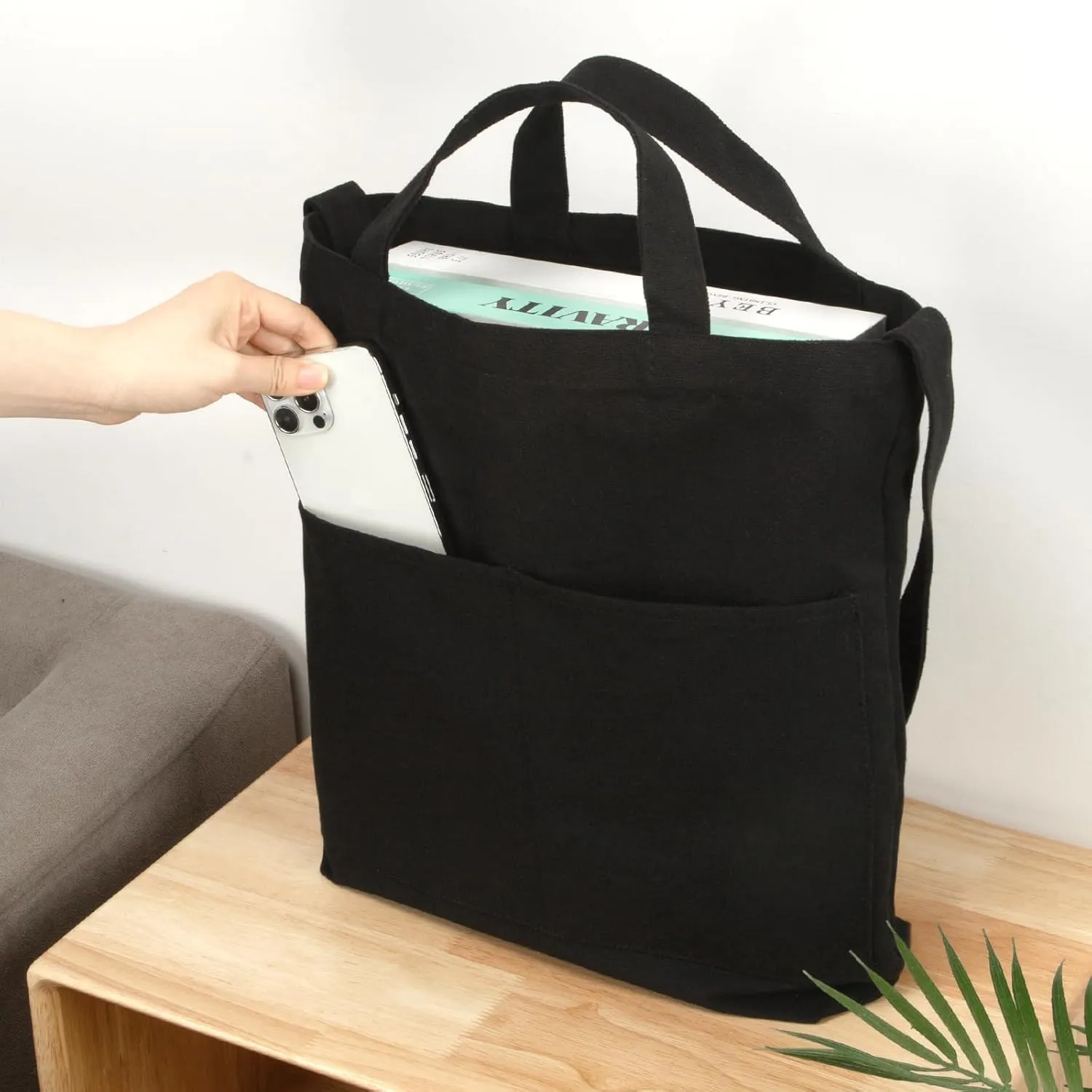 Lily queen Canvas Tote Bag for Women Shoulder Bags 2pcs