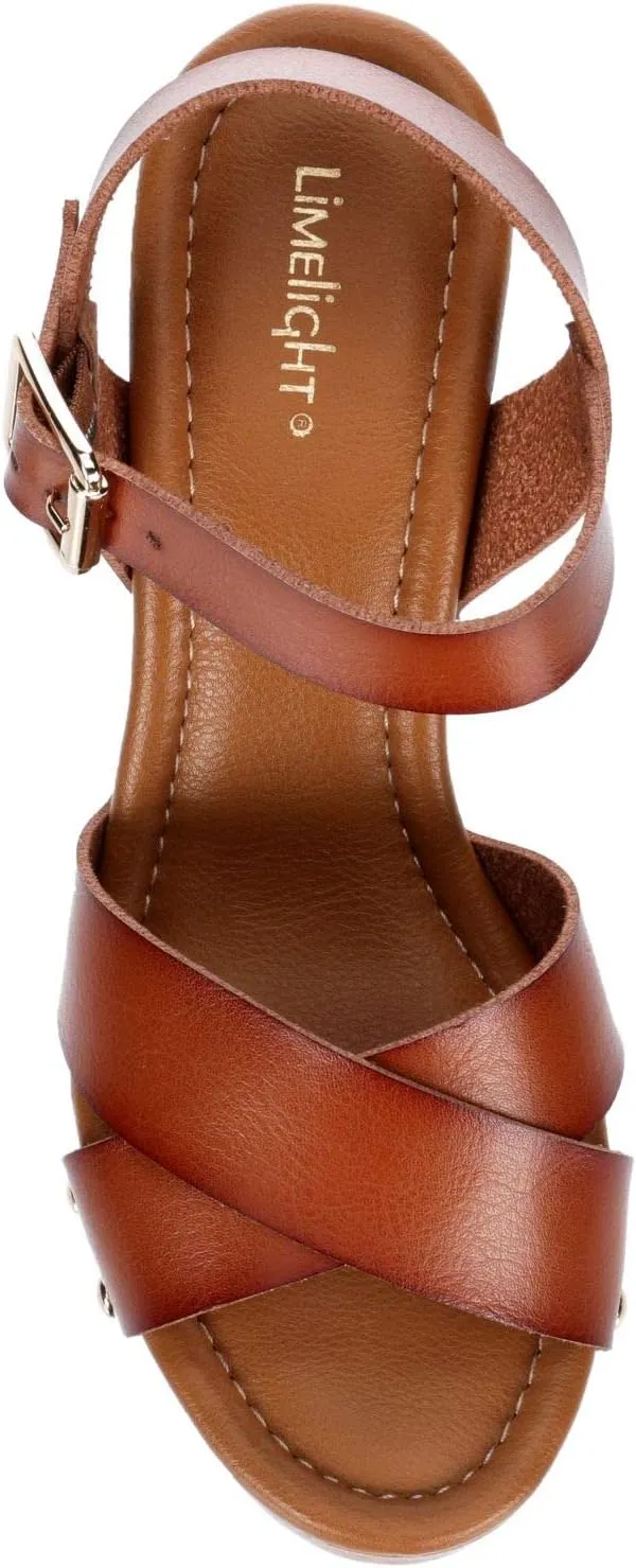 Limelight April Apple - Women's Faux Wooden High Heeled Platform Dress Sandals