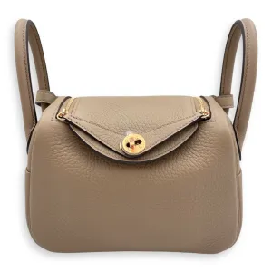 Lindy II Mini Beige Marfa in Clemence, Gold hardware