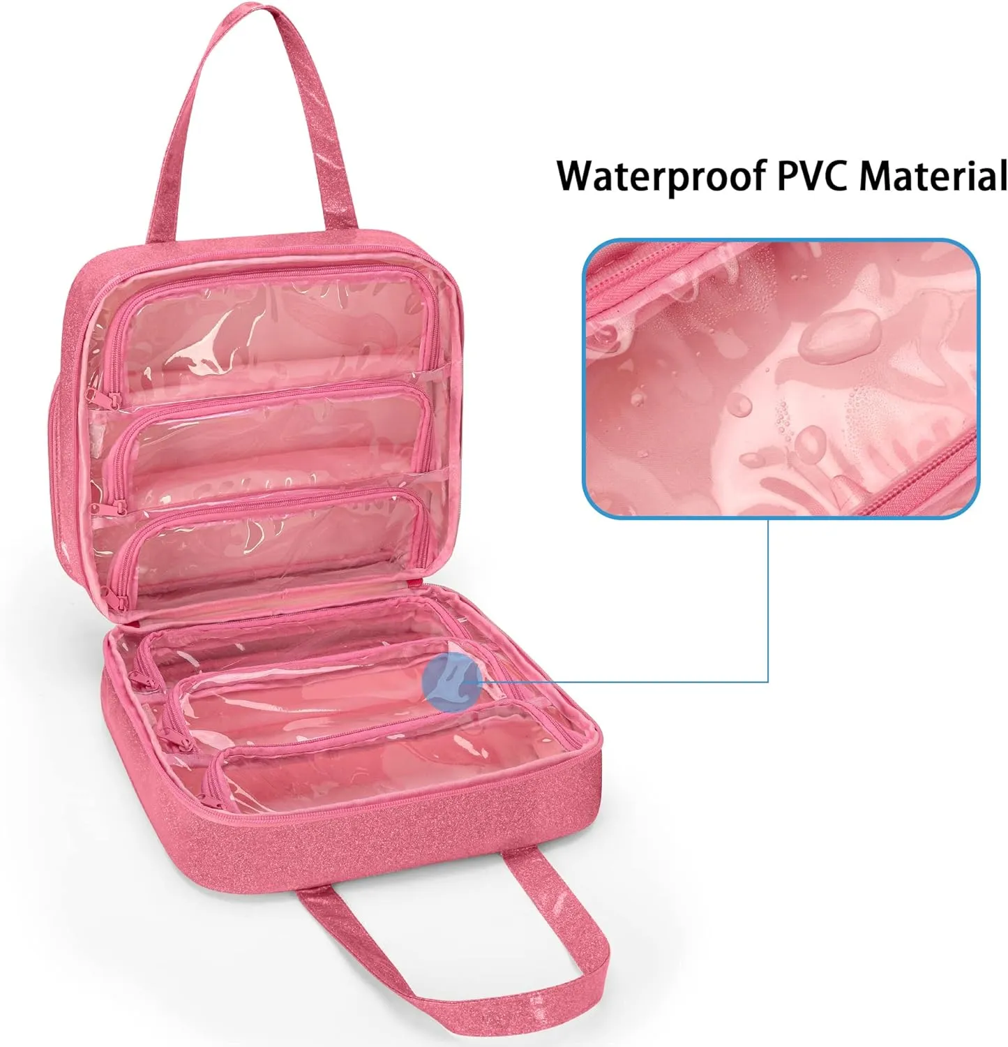 LoDrid Doll Tote Carrying Case Compatible with LOL Surprise Dolls All, Hanging Organizer Storage Bag with 6 Clear Window Pockets for Girls, Bag Only, Pink,(Patent Design)