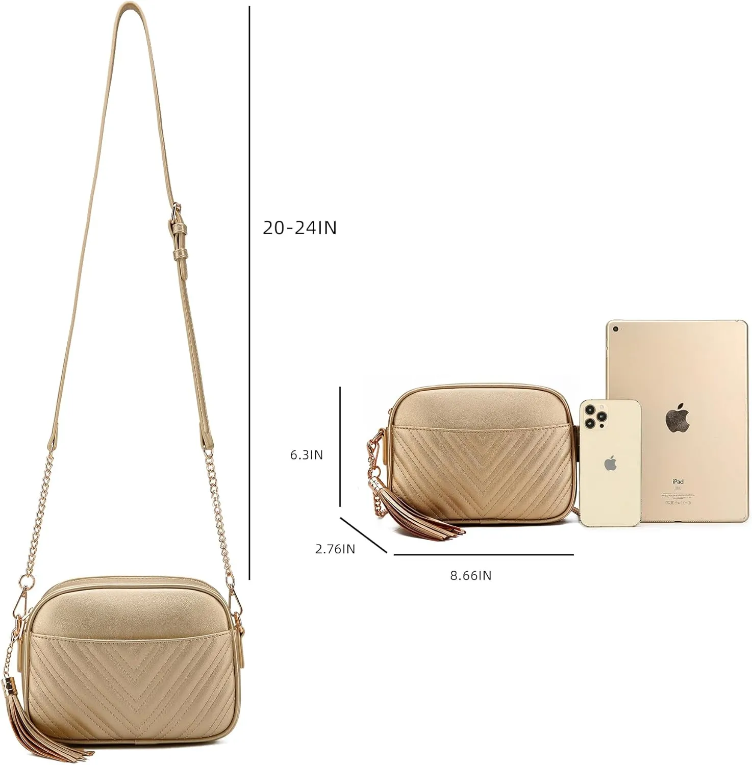 lola mae Quilted Crossbody Bag, Trendy Design Shoulder Purse