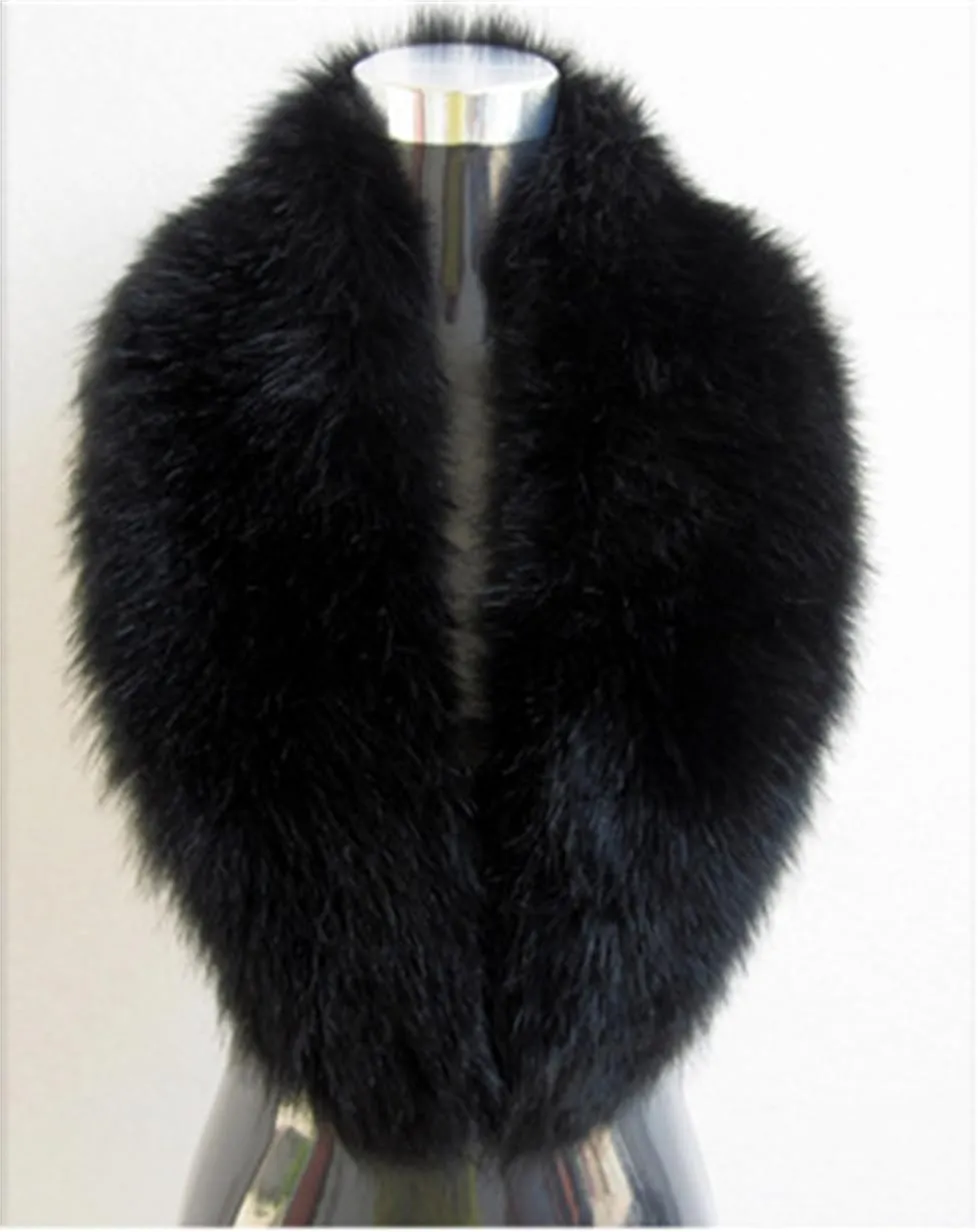 Long Men Women Faux Fur Collar Winter Warm Wrap Stole Scarf Shawl Shrug