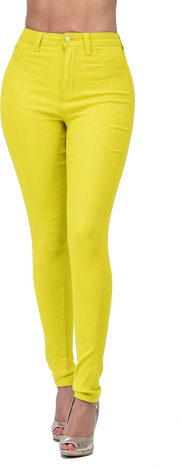 LOVER BRAND FASHION High Rise-Waisted Colored Destroyed Ripped Distressed Jeans Pants for Women