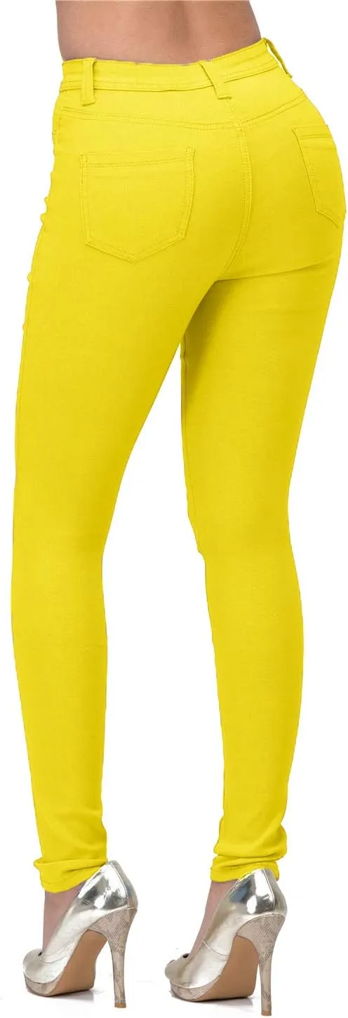 LOVER BRAND FASHION High Rise-Waisted Colored Destroyed Ripped Distressed Jeans Pants for Women