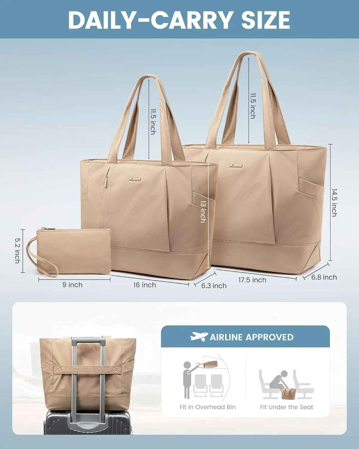 LOVEVOOK Tote Bag for Women Work Travel, Lightweight Teacher Work Tote Bag With Zipper With Laptop Compartment, Nurse Handbag