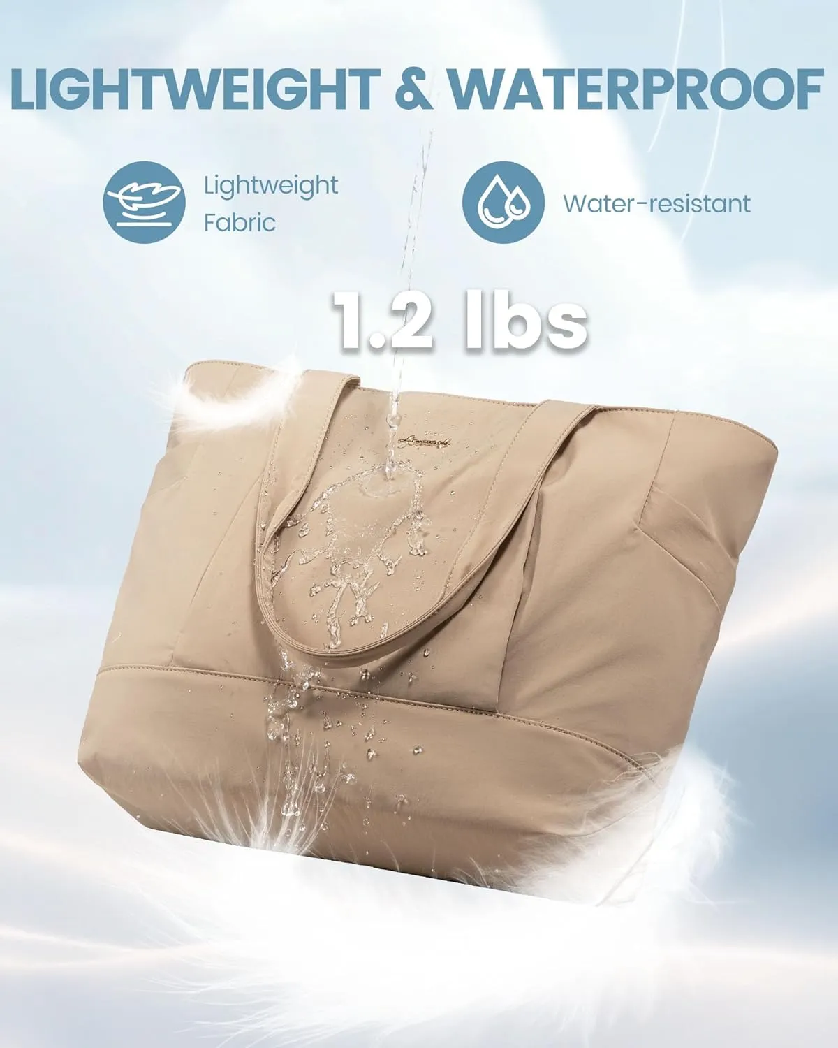 LOVEVOOK Tote Bag for Women Work Travel, Lightweight Teacher Work Tote Bag With Zipper With Laptop Compartment, Nurse Handbag
