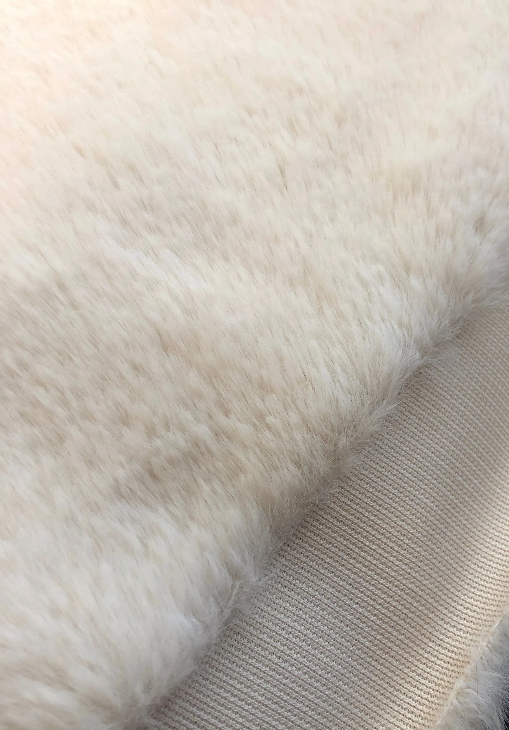 Luxury Faux Fur Fabric Cream Beige Premium Quality Material