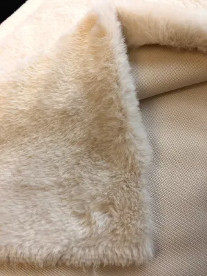 Luxury Faux Fur Fabric Cream Beige Premium Quality Material