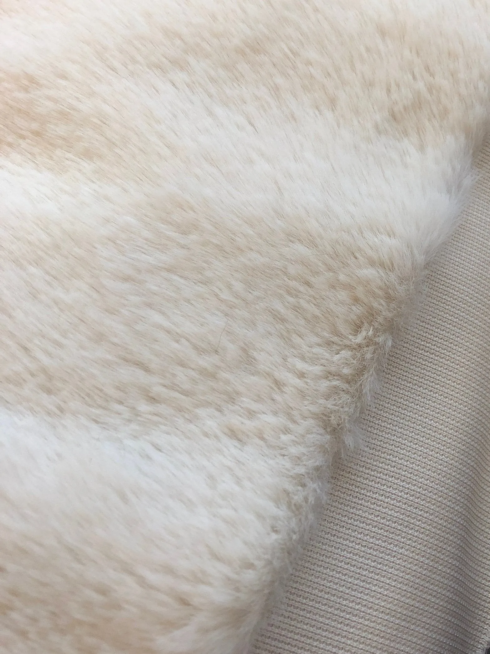 Luxury Faux Fur Fabric Cream Beige Premium Quality Material