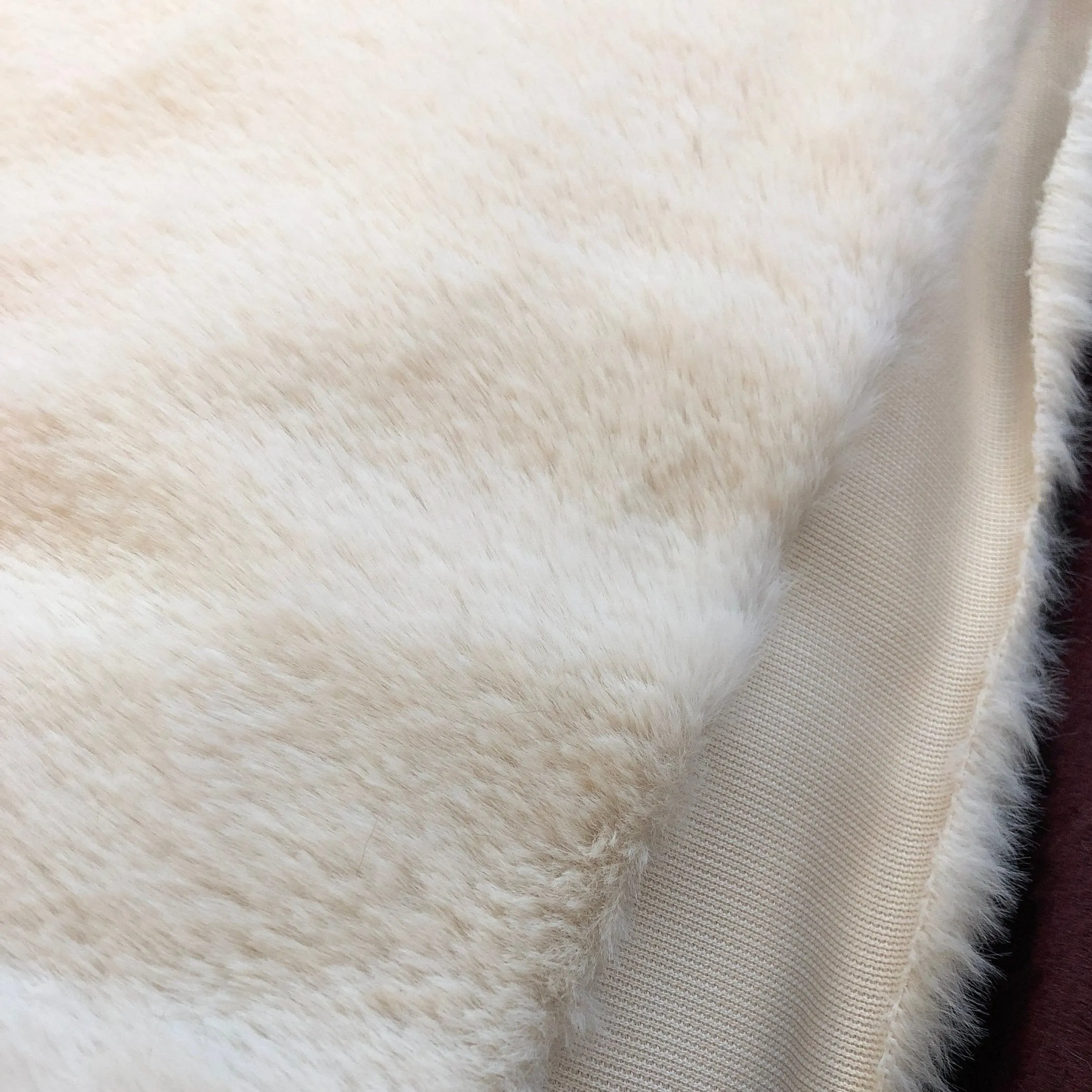 Luxury Faux Fur Fabric Cream Beige Premium Quality Material