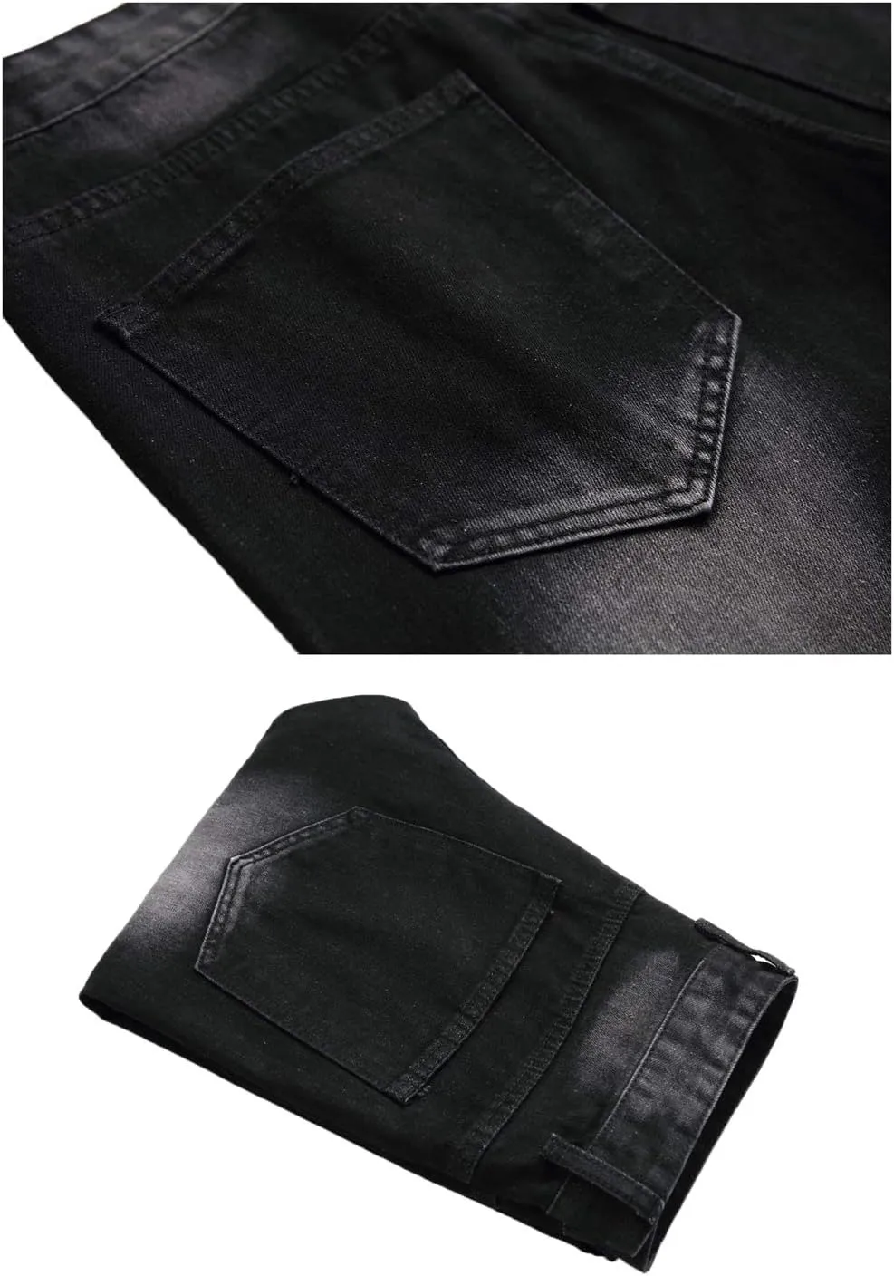 LZLER Mens Ripped Jeans,Distressed Destroyed Slim Fit Straight Leg Denim Pant with Holes