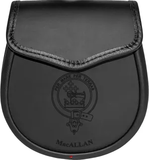 MacAllan Leather Day Sporran Scottish Clan Crest