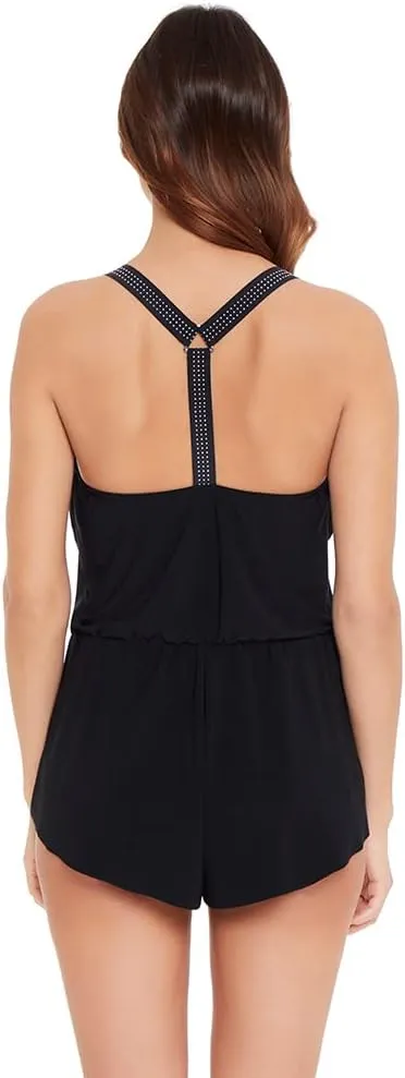 MagicSuit Women's Swimwear Star Studded Gabby Romper Racerback Soft Cup One Piece Swimsuit
