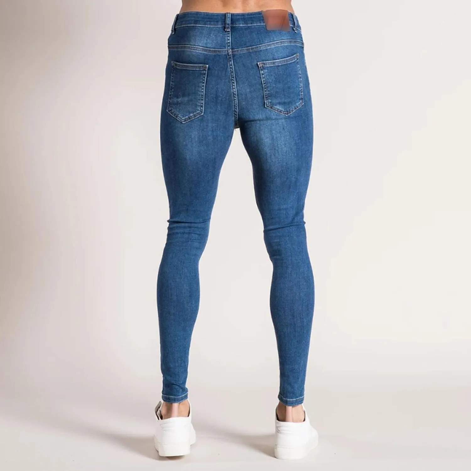 Maiyifu-GJ Men's Distressed Moto Biker Jeans Ripped Punk Gothic Zipper Denim Pants Hip hop Tapered Leg Slim Fit Jean