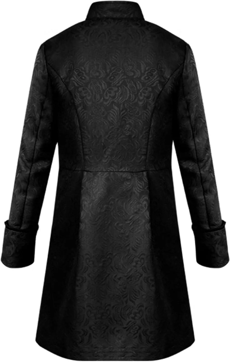 Maiyifu-GJ Men's Medieval Court Vintage Trench Coat Single Breasted Cosplay Dress Coat Steampunk Slim Trench Coat