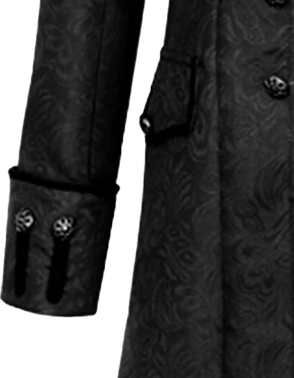 Maiyifu-GJ Men's Medieval Court Vintage Trench Coat Single Breasted Cosplay Dress Coat Steampunk Slim Trench Coat