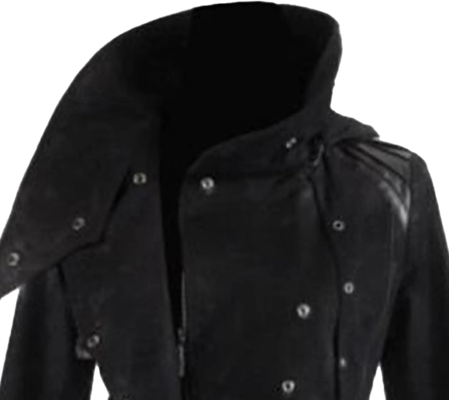Maiyifu-GJ Men's Medieval Court Vintage Trench Coat Solid Long Sleeve Cosplay Dress Jacket Steampunk Slim Trench Coat