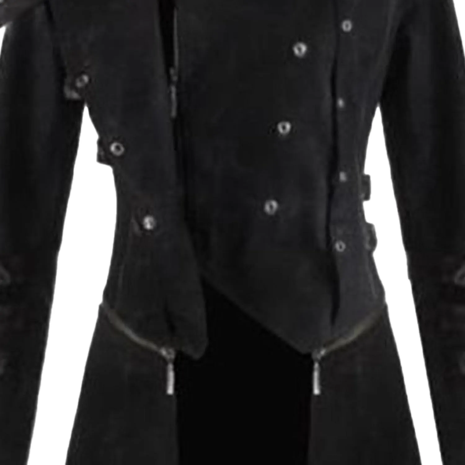 Maiyifu-GJ Men's Medieval Court Vintage Trench Coat Solid Long Sleeve Cosplay Dress Jacket Steampunk Slim Trench Coat