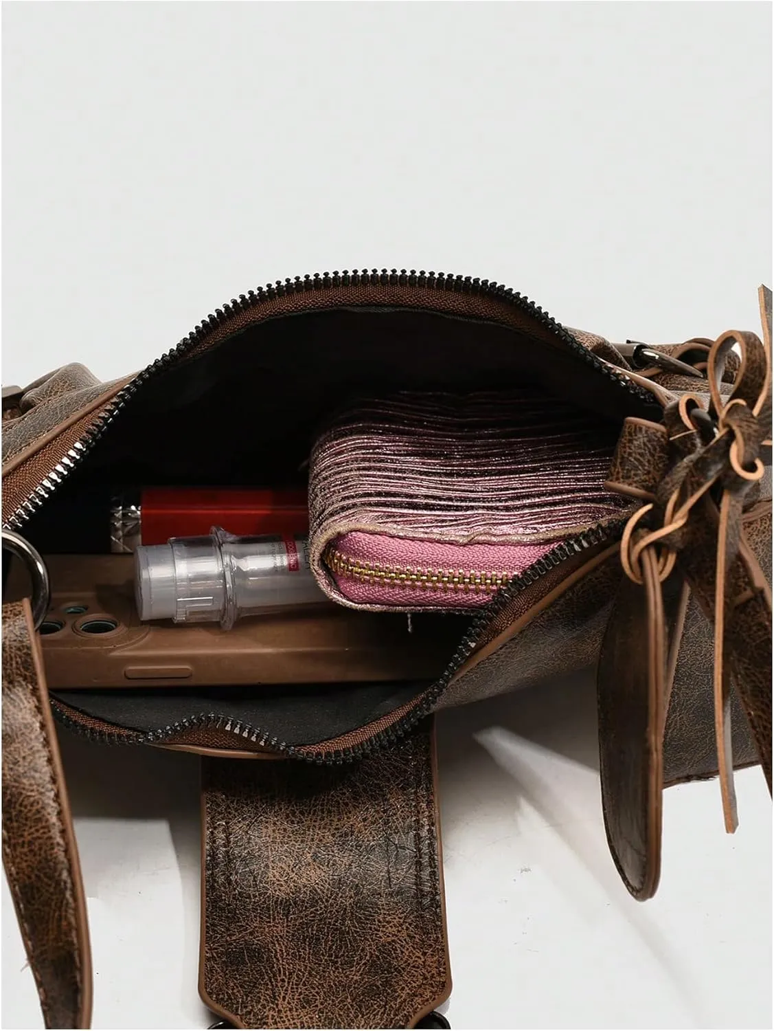MakeMeChic Women's PU Leather Top Handle Buckle Shoulder Bag PU Leather Retro Vintage Mini Handbags