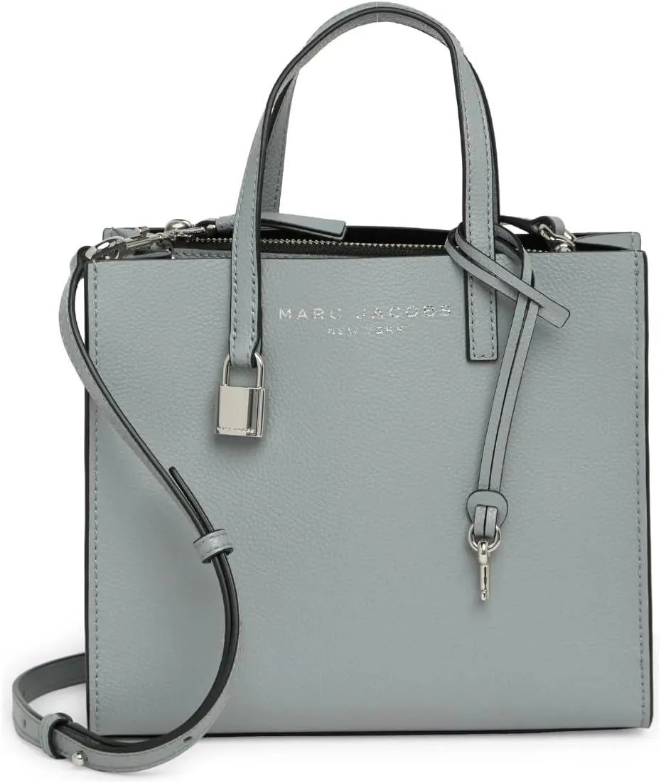 Marc Jacobs The Grind Mini Coated Leather Crossbody (Rock Grey)
